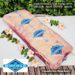 Beef Sirloin aged chilled Australia STEER young cattle MIDFIELD whole cuts +/- 5.5 kg/pc (price/kg) Striploin / New York Strip / Has Luar PREORDER 2-3 days notice